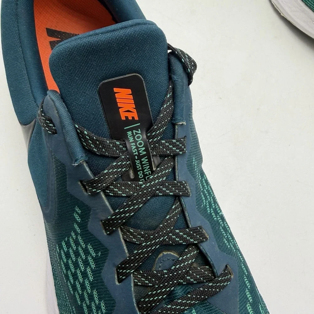 Nike Sneakers Mens 12 Zoom Winflo 6 Midnight Turquoise Green Running Shoes
